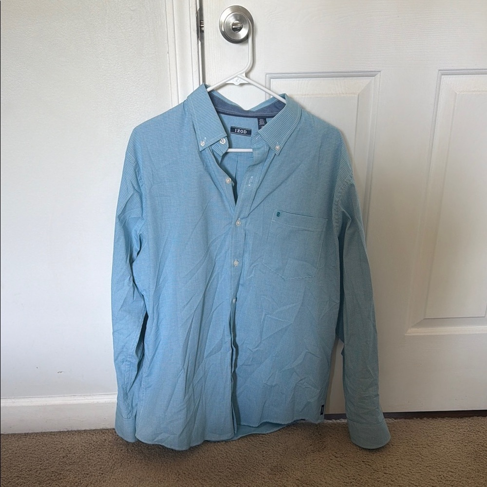 Izod Light Blue Button-Down Dress Shirt